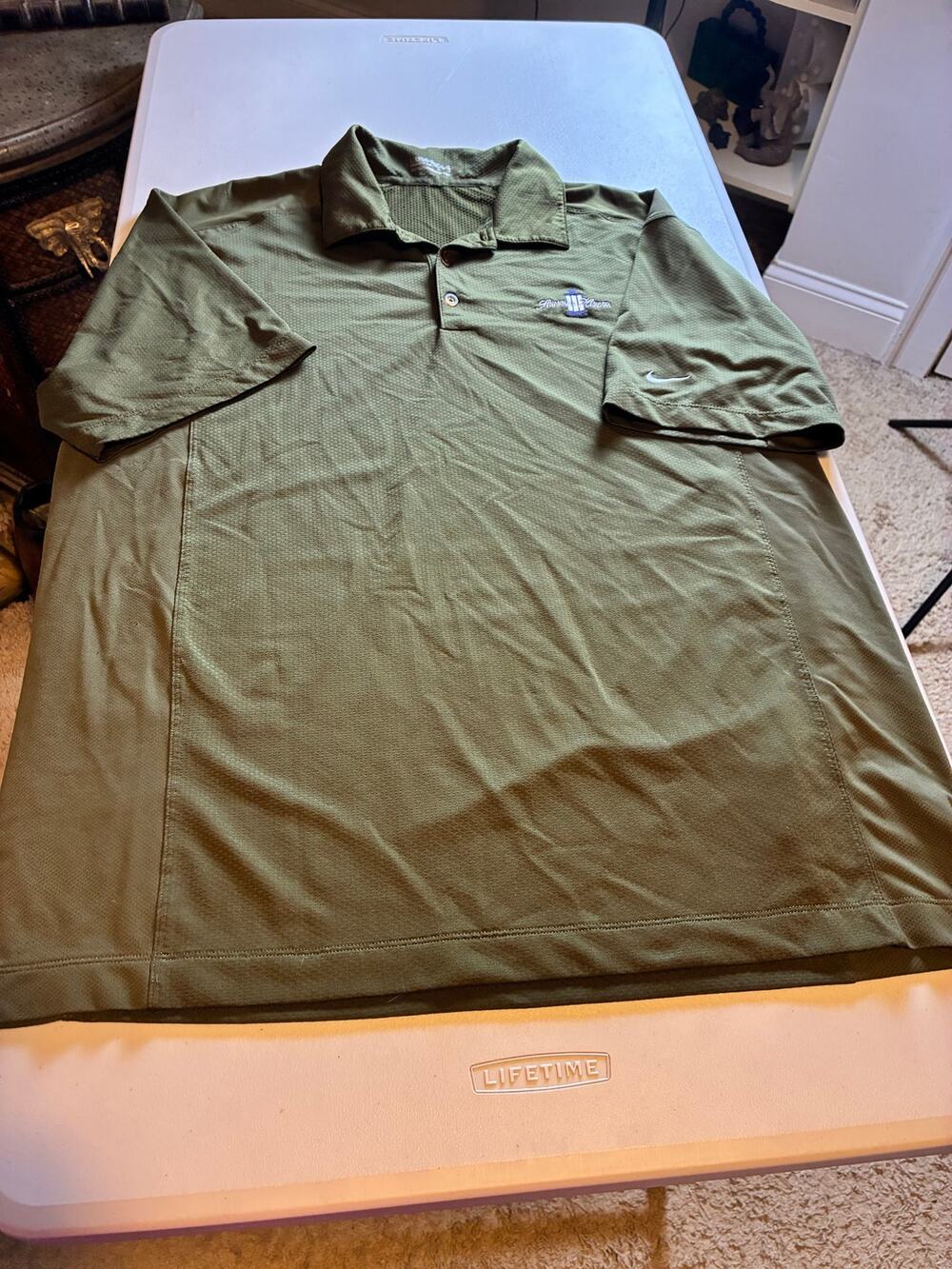 Nike Golf Dri-FIT Polo Shirt XL Olive Green Savannah Harbor Logo Performance